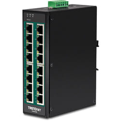 Trendnet TI-PG160 commutateur réseau Non-géré Gigabit Ethernet (10/100/1000) Connexion Ethernet, supportant l'alimentation via ce port (PoE) Noir
