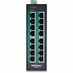 Trendnet TI-PG160 commutateur réseau Non-géré Gigabit Ethernet (10/100/1000) Connexion Ethernet, supportant l'alimentation via ce port (PoE) Noir