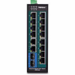 Trendnet TI-PG162 commutateur réseau Non-géré Gigabit Ethernet (10/100/1000) Connexion Ethernet, supportant l'alimentation via ce port (PoE) Noir