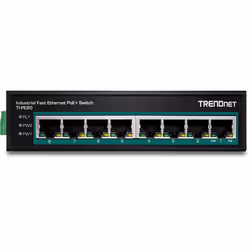Trendnet TI-PE80 commutateur réseau Non-géré Fast Ethernet (10/100) Connexion Ethernet, supportant l'alimentation via ce port (PoE) Noir