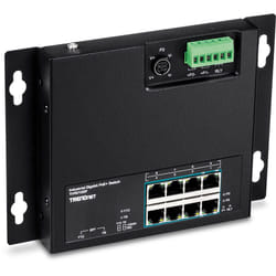 Trendnet TI-PG102F commutateur réseau Gigabit Ethernet (10/100/1000) Connexion Ethernet, supportant l'alimentation via ce port (PoE) Noir