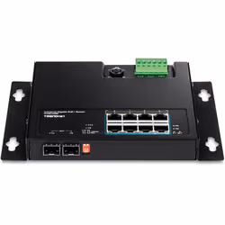 Trendnet TI-PG102F commutateur réseau Gigabit Ethernet (10/100/1000) Connexion Ethernet, supportant l'alimentation via ce port (PoE) Noir