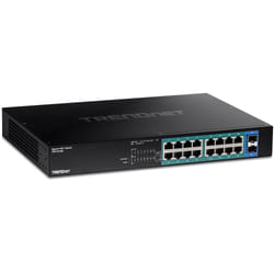 Trendnet TPE-TG182 commutateur réseau Gigabit Ethernet (10/100/1000) Connexion Ethernet, supportant l'alimentation via ce port (PoE) 1U Noir