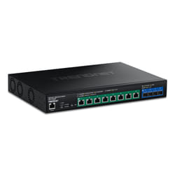 Trendnet TPE-7124SBF commutateur réseau Géré 10G Ethernet (100/1000/10000) Connexion Ethernet, supportant l'alimentation via ce port (PoE) Noir
