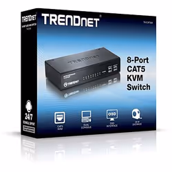 Trendnet TK-CAT508 commutateur écran, clavier et souris Noir - Vue supplémentaire 4
