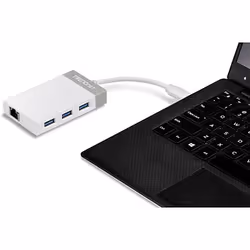 Trendnet TUC-ETGH3 station d'accueil USB 3.2 Gen 1 (3.1 Gen 1) Type-C Gris, Blanc - Vue supplémentaire 5