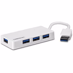 Trendnet TU3-H4E, USB 3.2 Gen 1 (3.1 Gen 1) Type-A, 5000 Mbit/s, Blanc, CE, FCC, 80 mm, 37 mm