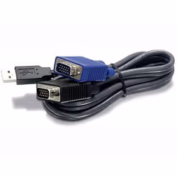 Trendnet 2.8m USB/VGA KVM, 2,8 m, Noir, 2x HD15 M, USB 1.1 M