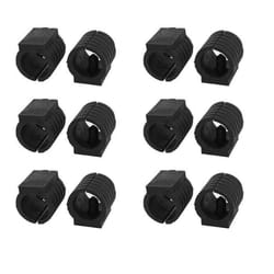 Pied de meuble SOURCING MAP 14mm Diamètre Plastique Forme U Patin Pied Chaise Capuchon Tube rond Table Fauteuil Tampon Noir 12Pcs