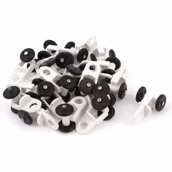 SOURCING MAP Rouleaux de rail de rideau en plastique blancs 0.5 Diamètre Roulettes noires Store 20Pcs