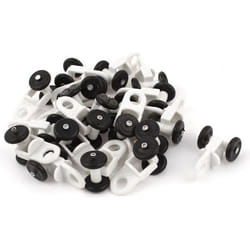 SOURCING MAP Rouleaux de rail de rideau en plastique blancs 0.5 Diamètre Roulettes noires Store 20Pcs
