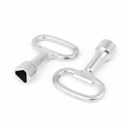 Clé triangulaire SOURCING MAP 2Pcs 14 x 8 x 2 mm Clé à douille en métal pour serrure à panneau triangulaire Sécurité tiroir a ...