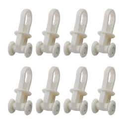 Rouleau de rail de rideau SOURCING MAP 85mm Diamètre Glisseur Roulette Roue Rail Voilage Store Plastique Blanc 8Pcs