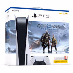 Sony PlayStation 5 + God of War Ragnarök, PlayStation 5, Noir, Blanc, 16000 Mo, GDDR6, AMD, AMD Ryzen Zen 2