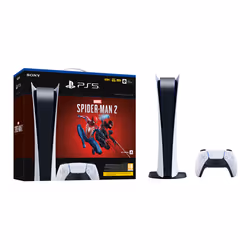 Sony Pack console Playstation 5 Numérique + Marvel’s Spider-Man 2, PlayStation 5, Noir, Blanc, 16000 Mo, GDDR6, AMD, AMD Ryze ...