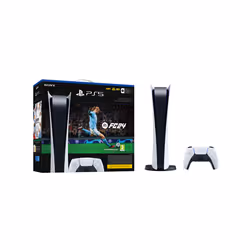 Sony Pack console Playstation 5 Numérique + EA Sports FC24, PlayStation 5, Noir, Blanc, 16384 Mo, GDDR6, 448 Go/s, AMD