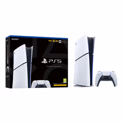 Sony PlayStation 5 (modèle - Slim) - Edition Numérique, PlayStation 5, Noir, Blanc, 16384 Mo, GDDR6, 448 Go/s, AMD