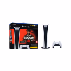 Sony Pack console Playstation 5 Numérique + Call of Duty MWIII, PlayStation 5, Noir, Rouge, 16384 Mo, GDDR6, 448 Go/s, AMD