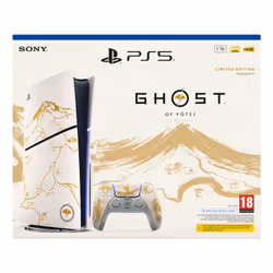 Sony PlayStation 5 Slim Pack Ghost of Yōtei Gold Édition Limitée 1 To Noir/Blanc - Vue supplémentaire 6