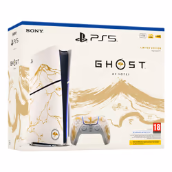 Sony PlayStation 5 Slim Pack Ghost of Yōtei Gold Édition Limitée 1 To Noir/Blanc - Vue supplémentaire 7
