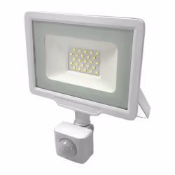 Profitez d'un éclairage d'exception en extérieur grâce au Projecteur LED Extérieur 20W IP65 BLANC avec Détecteur de Mouvement ...