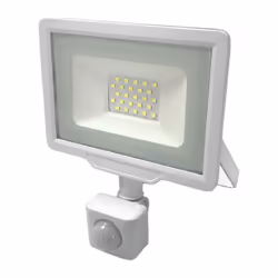 Profitez d'un éclairage d'exception en extérieur grâce au Projecteur LED Extérieur 20W IP65 BLANC avec Détecteur de Mouvement ...