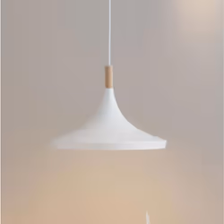 Suspension Blanche Cône Métal et Pin - SILAMP
