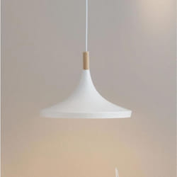 Suspension Blanche Cône Métal et Pin - SILAMP