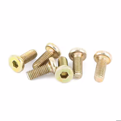 Vis SOURCING MAP M6 x 15 mm Filetage Douille hexagonale Tête capuchon Vis Boulons Bronzé 6Pcs