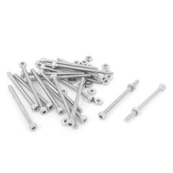 Vis dassemblage moletées - SOURCING MAP - M2 x 30mm - Acier inoxydable - Lot de 20 pièces - Hexagonale
