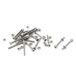 Vis à tête fraisée hexagonale - SOURCING MAP - M2 x 20mm - Acier inoxydable - Lot de 20 - Couleur gris