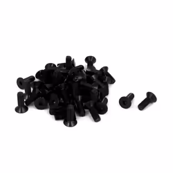 Boulon à Tête Fraisée M4 - SOURCING MAP - 50 Pcs - Acier 109 - Hexagonal - Noir