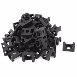 Sourcingmap Support de câble 50Pcs plastique noir Rectangle porte câble fil Attache Montage 9mm