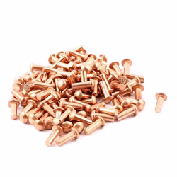 Rivet SOURCING MAP 100Pcs M3x8mm tête ronde en cuivre rivets solides attaches