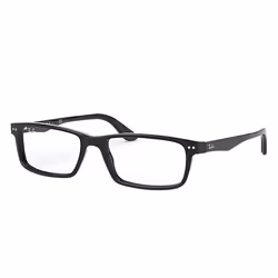 Ray-Ban RB5277, Adulte, Unisexe, Rectangulaire, Noir, Verres non polarisés, Acétate