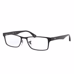 Ray-Ban RB6238, Adulte, Unisexe, Rectangulaire, Noir, Verres non polarisés, Métal