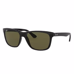 Ray-Ban RB4181 Verres polarisés Verres polarisés Vert Classique G-15 + Noir, Adulte, Unisexe, Carré, Carré, Cerclé, Noir