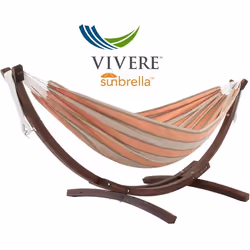 HAMAC DOUBLE SUNBRELLA® AVEC SUPPORT EN PIN MASSIF (260 CM) - CAMEO