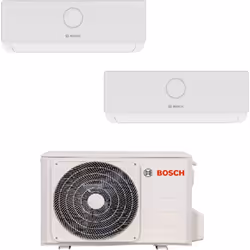 Description générale Climatisation unité extérieure bi split BOSCH 4200W avec 2 unités intérieures de 2000W, utilisant le GAZ ...