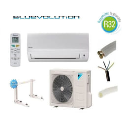Daikin - pret a poser climatisation 3500W R32 bluevolution reversible FTXF35A + kit de pose 5 metres + support mural