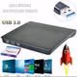Lecteur DVD Externe - Qumox - USB 3.0 - Compatible Windows et MAC - Noir - Portable