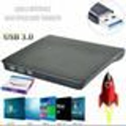 Lecteur DVD Externe - Qumox - USB 3.0 - Compatible Windows et MAC - Noir - Portable