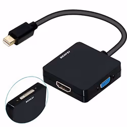 Adaptateur Mini DisplayPort vers HDMI DVI VGA 3-en-1