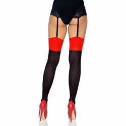 Leg Avenue 9705_01122 Collant et chaussette Noir, Rouge
