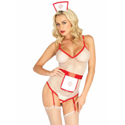 Leg Avenue 87057_00222 ensemble de lingerie et body Rouge, Blanc