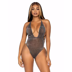 Leg Avenue 89270_06522 ensemble de lingerie et body Noir, Argent