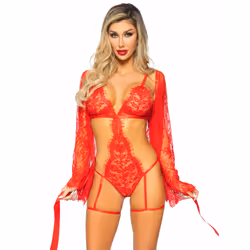 Leg Avenue 86123_00301 ensemble de lingerie et body Rouge - Vue supplémentaire 4