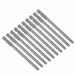 Embout de tournevis SOURCING MAP 10Pcs T25 Torx magnétique 1/4 Tige hex 100mm Long Acier allié S2 inviolable sécurité