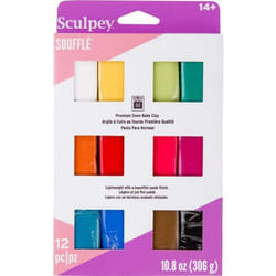 Pâte polymère - Sculpey - Sculpey III - Assortiment 12 couleurs - Non toxique - Cuisson à 130°C