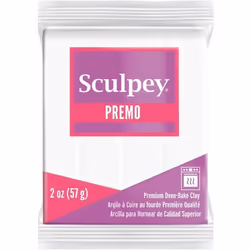 Pâte polymère Premo - SCULPEY - Blanc - Souple et légère - Idéale pour bijoux et décoration